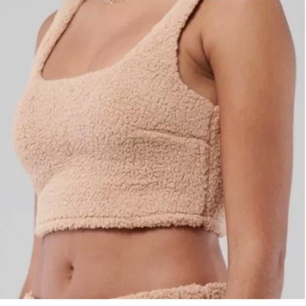 GILLY HICKS Sherpa Fleece Scoop Tank Top Sz XXL Tan